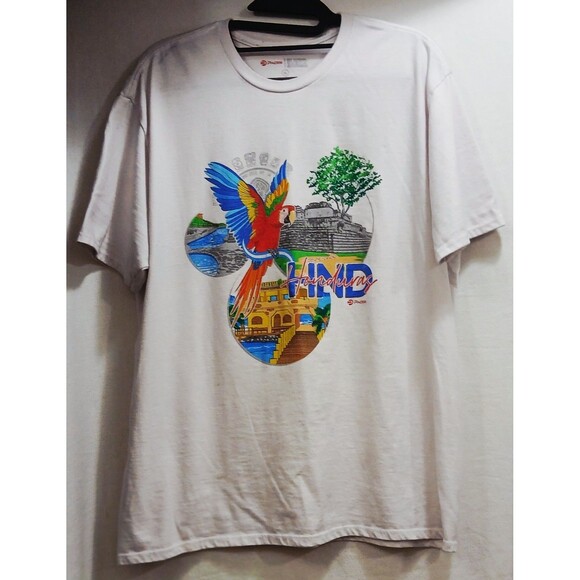 VTG Honduras Graphic T-Shirt Mens XL White Colorful Travel Souvenir Single Stitc - Picture 1 of 7